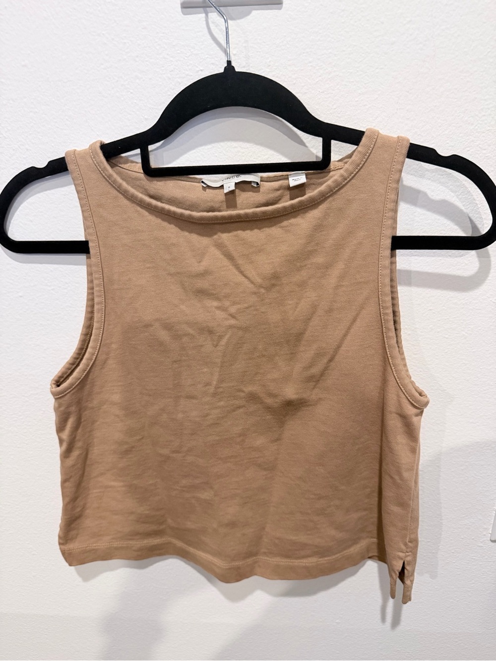 Vince Tan Cropped Tank Top
